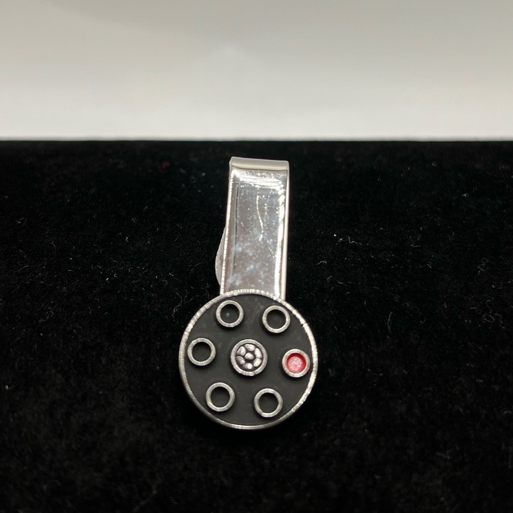 Vintage Robbins Co Silver Tone Tie Clip Bar 1.33”